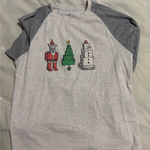 Kids Holiday Graphic Raglan Tee - Gray & Heather
